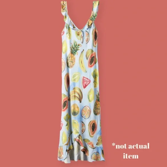 *SOLD*🍍ARITIZIA WILFRED DONNA FRUIT DRESS SZ S SOLD OUT DISCONTINUED - Picture 2 of 10